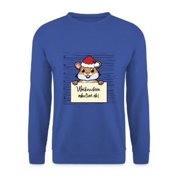 Es eskaliert eh lustige Weihnachten Hamster - Unisex Pullover - Royalblau - Vorne - Alina (178cm) & Michal (187cm)