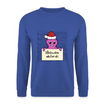 Es eskaliert eh lustige Weihnachten Oktopus - Unisex Pullover - Royalblau - Vorne - Alina (178cm) & Michal (187cm)