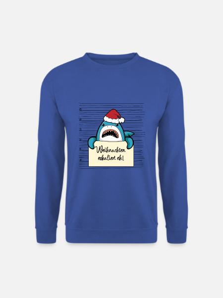 Es eskaliert eh lustige Weihnachten Hai - Unisex Pullover - Royalblau