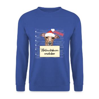Weihnachtsbaum Umschubser Italienischer Windhund - Unisex Pullover - Royalblau - Vorne - Alina (178cm) & Michal (187cm)