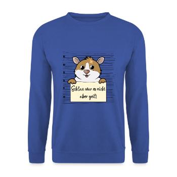 Meerschweinchen lustiger Spruch humor Gefängnisbil - Unisex Pullover - Royalblau - Vorne - Alina (178cm) & Michal (187cm)