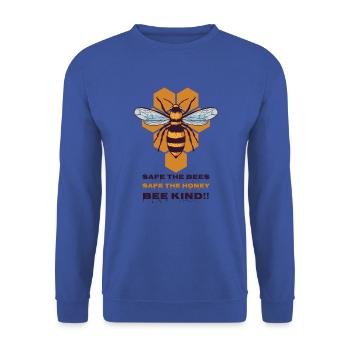 Rettet die Bienen Safe the bees Honig Biene bee - Unisex Pullover - Royalblau - Vorne - Alina (178cm) & Michal (187cm)