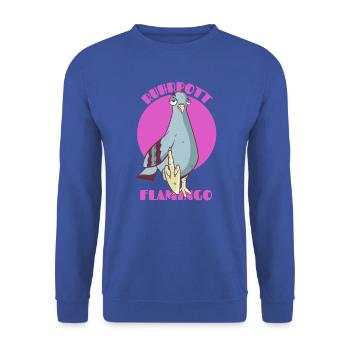 Ruhrpottflamingo Ruhrpott Flamingo Gelsenkirchen - Unisex Pullover - Royalblau - Vorne - Alina (178cm) & Michal (187cm)