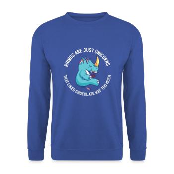 unicorn rhinos - Unisex Sweatshirt - royal blue - Front - Alina (178cm) & Michal (187cm)
