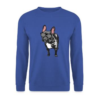 French bulldog - Unisex Sweatshirt - royal blue - Front - Alina (178cm) & Michal (187cm)