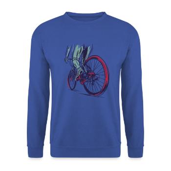 Vélo de course sprinter course cyclisme - Sweat-shirt Unisexe - bleu royal - Devant - Alina (178cm) & Michal (187cm)