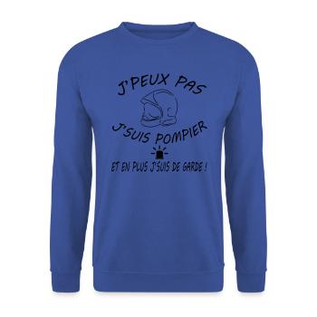 I can not be fireman - Unisex Sweatshirt - royal blue - Front - Alina (178cm) & Michal (187cm)