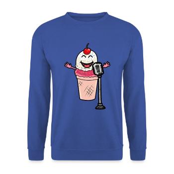 Une petite super star une crème glacée en chantant - Sweat-shirt Unisexe - bleu royal - Devant - Alina (178cm) & Michal (187cm)