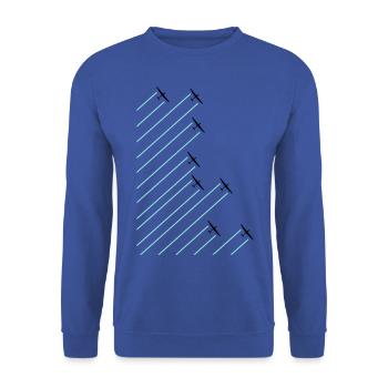 Segelflugzeug Segelfliegen Segelflieger Pilot - Unisex Pullover - Royalblau - Vorne - Alina (178cm) & Michal (187cm)
