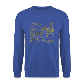 Formel-Graphen Kaleidoskop - Unisex Pullover - Royalblau - Vorne - Alina (178cm) & Michal (187cm)