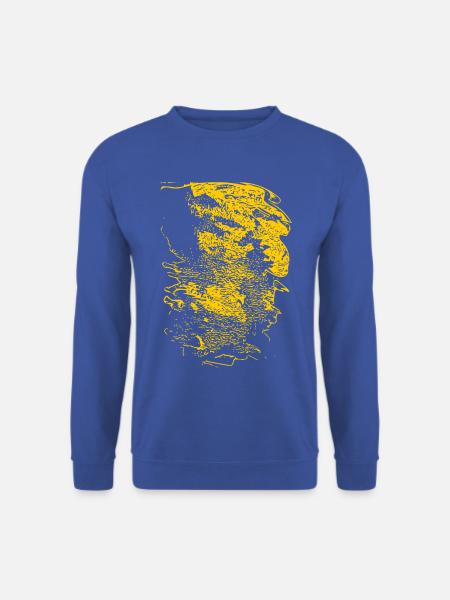 Gelbes Profil-Silhouette Muster - Unisex Pullover - Royalblau