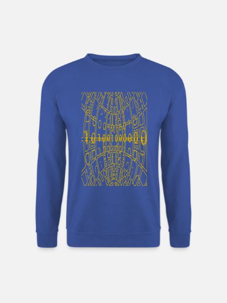 Gelb-Gitter Optische Netzstruktur - Unisex Pullover - Royalblau