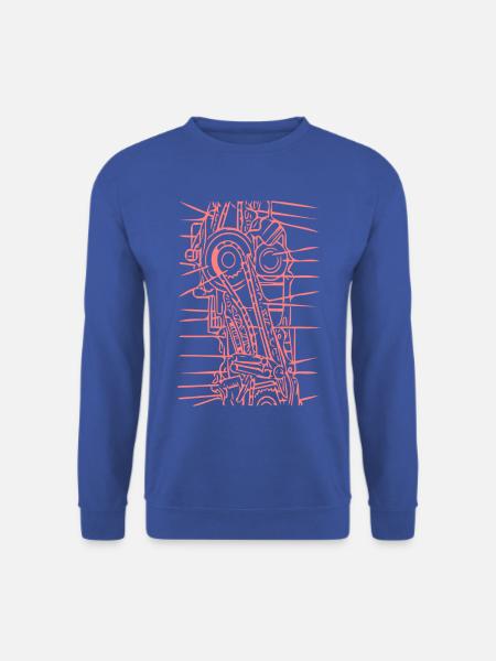 Rosa Linien-Roboter Kunst - Unisex Pullover - Royalblau