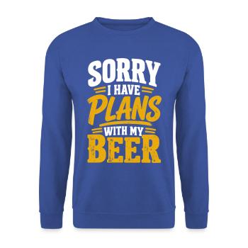 Bier Bierdesign Bierliebe Hopfen Geschenk - Unisex Pullover - Royalblau - Vorne - Alina (178cm) & Michal (187cm)