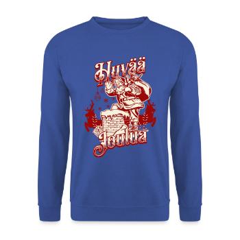 Frohe Weihnachten - Unisex Pullover - Royalblau - Vorne - Alina (178cm) & Michal (187cm)