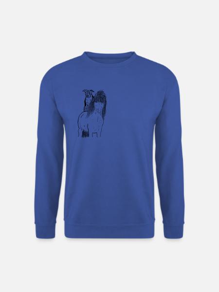Pferd und Hund - Unisex Pullover - Royalblau