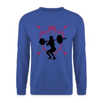 fitness frau wappen - Unisex Pullover - Royalblau - Vorne - Alina (178cm) & Michal (187cm)