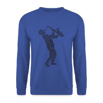 Saxophon - Unisex Pullover - Royalblau - Vorne - Alina (178cm) & Michal (187cm)