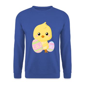 Mignon petit poussin de Pâques avec des oeufs de Pâques - Sweat-shirt Unisexe - bleu royal - Devant - Alina (178cm) & Michal (187cm)