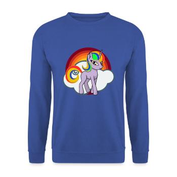 Einhorn - Unicorn - Unisex Pullover - Royalblau - Vorne - Alina (178cm) & Michal (187cm)