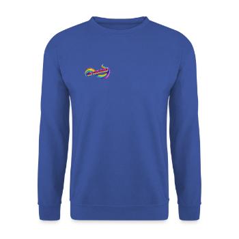 Sei du selbst, Regenbogenband - Unisex Pullover - Royalblau - Vorne - Alina (178cm) & Michal (187cm)
