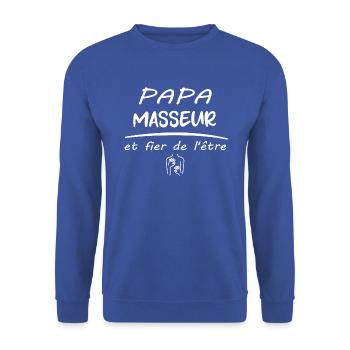 Papa masseur t-shirt kiné homme métier - Sweat-shirt Unisexe - bleu royal - Devant - Alina (178cm) & Michal (187cm)