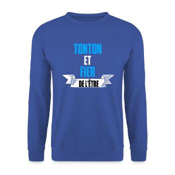 tonton et fier de l'être maillot homme oncle - Sweat-shirt Unisexe - bleu royal - Devant - Alina (178cm) & Michal (187cm)
