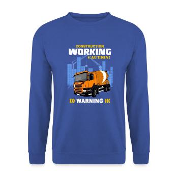 Betonmischerauto - Betonmischer LKW - Unisex Pullover - Royalblau - Vorne - Alina (178cm) & Michal (187cm)