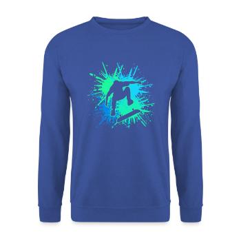 patineur - Sweat-shirt Unisexe - bleu royal - Devant - Alina (178cm) & Michal (187cm)