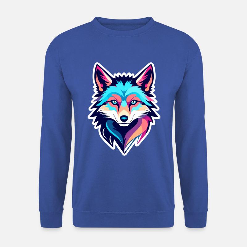 Wolf Drawing - Unisex Sweatshirt - royal blue