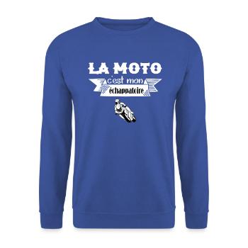 Homme Moto Motard Maillot motarde manche courte - Sweat-shirt Unisexe - bleu royal - Devant - Alina (178cm) & Michal (187cm)