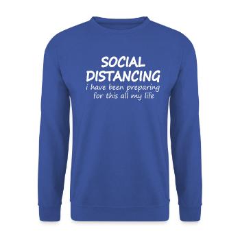 Social Distancing - Unisex Sweatshirt - royal blue - Front - Alina (178cm) & Michal (187cm)