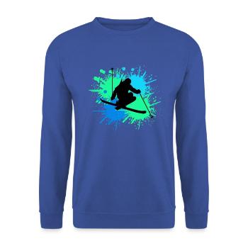 Skiing Splash - Unisex Sweatshirt - royal blue - Front - Alina (178cm) & Michal (187cm)