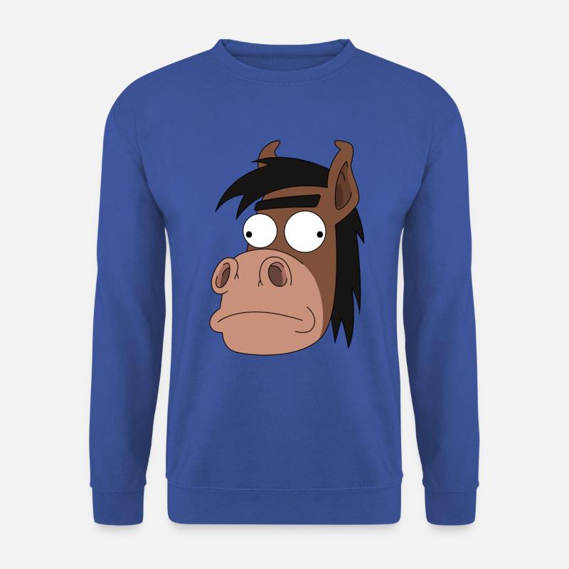 Verrücktes Cartoon Pferd - Unisex Pullover - Royalblau