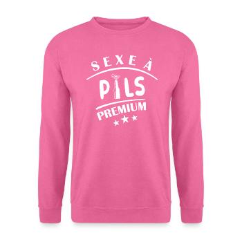 Sexe à pils premium t-shirt bière belge homme - Sweat-shirt Unisexe - rose - Devant