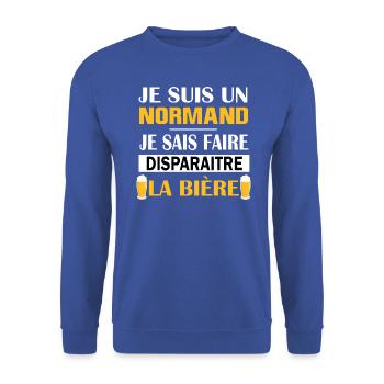 Maillot normand normandie bière humoristique apéro - Sweat-shirt Unisexe - bleu royal - Devant - Alina (178cm) & Michal (187cm)