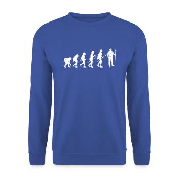 évolution agriculteur t-shirt tracteur homme - Sweat-shirt Unisexe - bleu royal - Devant - Alina (178cm) & Michal (187cm)