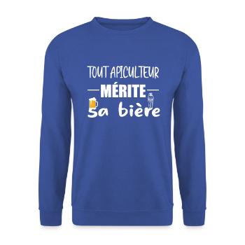 Tout apiculteur mérite sa bière t-shirt homme - Sweat-shirt Unisexe - bleu royal - Devant - Alina (178cm) & Michal (187cm)