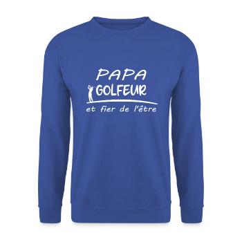 Papa golfeur et fier de l'être t-shirt homme - Sweat-shirt Unisexe - bleu royal - Devant - Alina (178cm) & Michal (187cm)