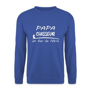 papa chasseur et fier de l'être t-shirt homme - Sweat-shirt Unisexe - bleu royal - Devant - Alina (178cm) & Michal (187cm)