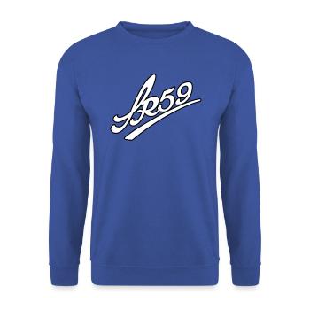 IWL SR59 Berlin Logo (2c) - Unisex Pullover - Royalblau - Vorne - Alina (178cm) & Michal (187cm)
