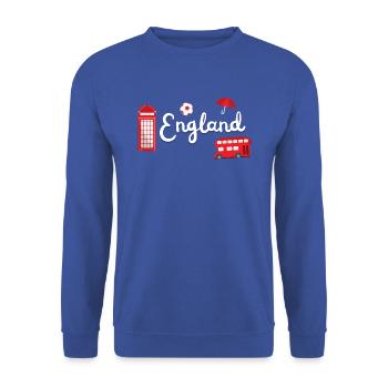 England Traveler - Unisex Pullover - Royalblau - Vorne - Alina (178cm) & Michal (187cm)