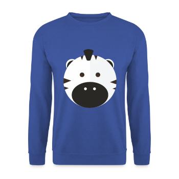 Pop-Art Comic Retro Vintage Kid Kiddy Zebra Circle - Unisex Pullover - Royalblau - Vorne - Alina (178cm) & Michal (187cm)