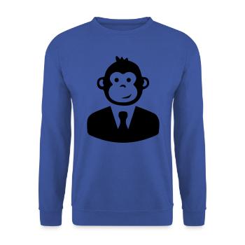 monkey affe anzug - Unisex Pullover - Royalblau - Vorne - Alina (178cm) & Michal (187cm)