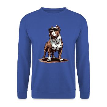 Cute Pitbull Dog Puppy Animals Canine Leo - Unisex Sweatshirt - royal blue - Front - Alina (178cm) & Michal (187cm)