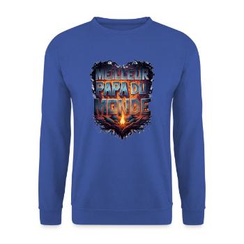 Meilleur papa du monde - Sweat-shirt Unisexe - bleu royal - Devant - Alina (178cm) & Michal (187cm)