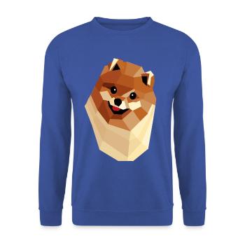 Pommerschen Low Poly — Geometrisches Porträt - Unisex Pullover - Royalblau - Vorne - Alina (178cm) & Michal (187cm)