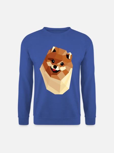 Pommerschen Low Poly — Geometrisches Porträt - Unisex Pullover - Royalblau
