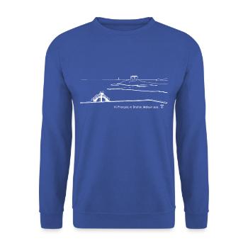 Saint Malo Le Petit Bé by Fidelis (White) - Unisex Sweatshirt - royal blue - Front - Alina (178cm) & Michal (187cm)