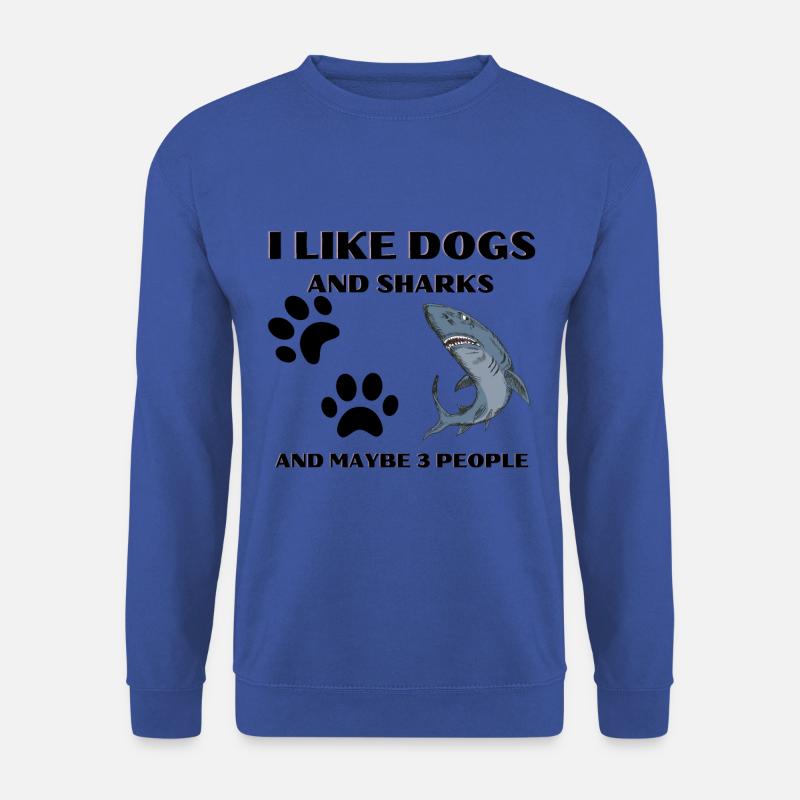 I LIKE DOGS AND SHARKS - Unisex Pullover - Royalblau